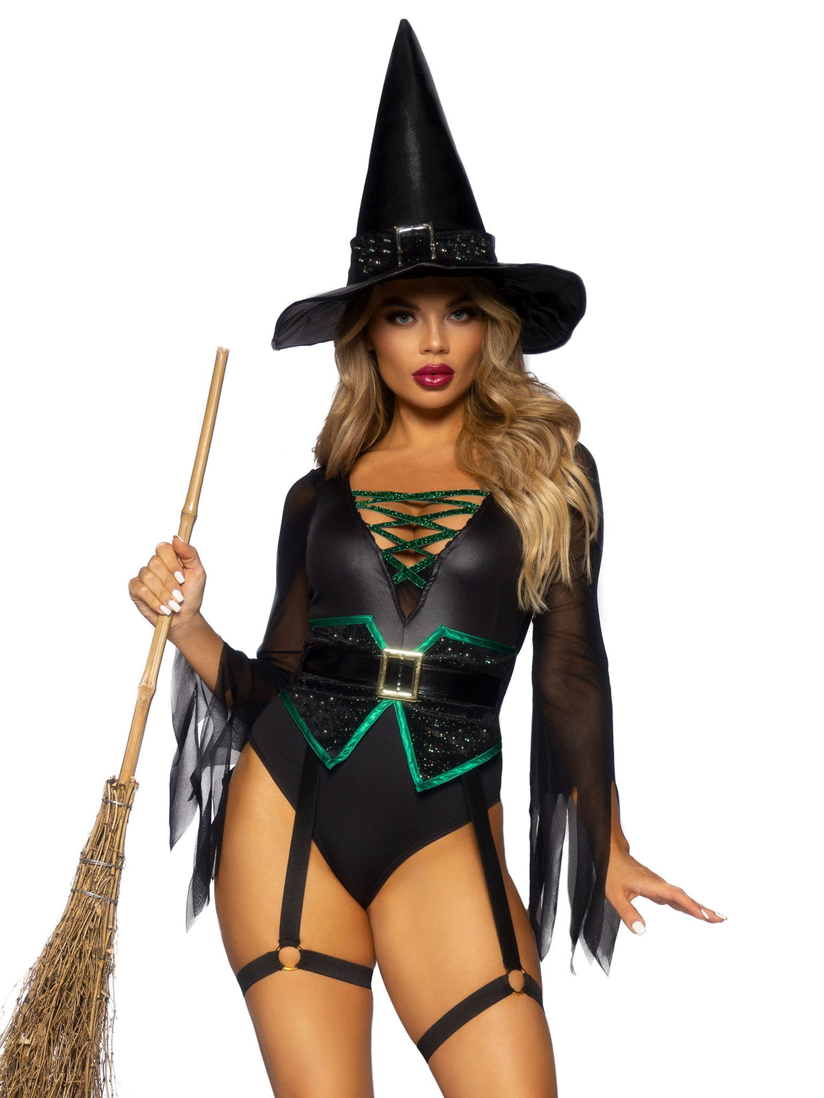 Leg Avenue Broomstick Babe Witch Costume (2 Piece) - Black