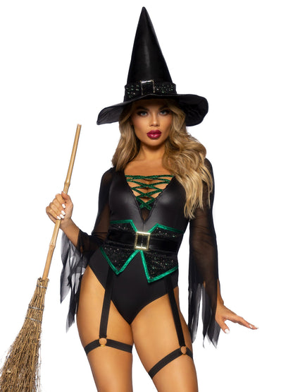 Leg Avenue Broomstick Babe Witch Costume (2 Piece) - Black