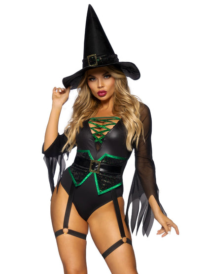 Leg Avenue Broomstick Babe Witch Costume (2 Piece) - Black