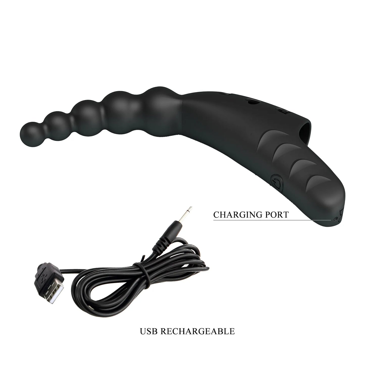Pretty Love Jordin Beaded Finger Vibe - Black