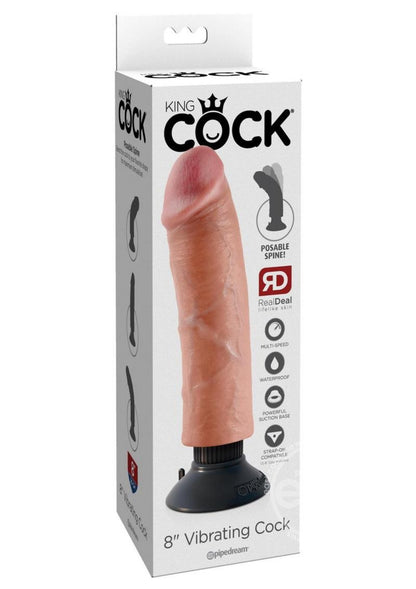 King Cock Vibrating Dildo 8in - Vanilla