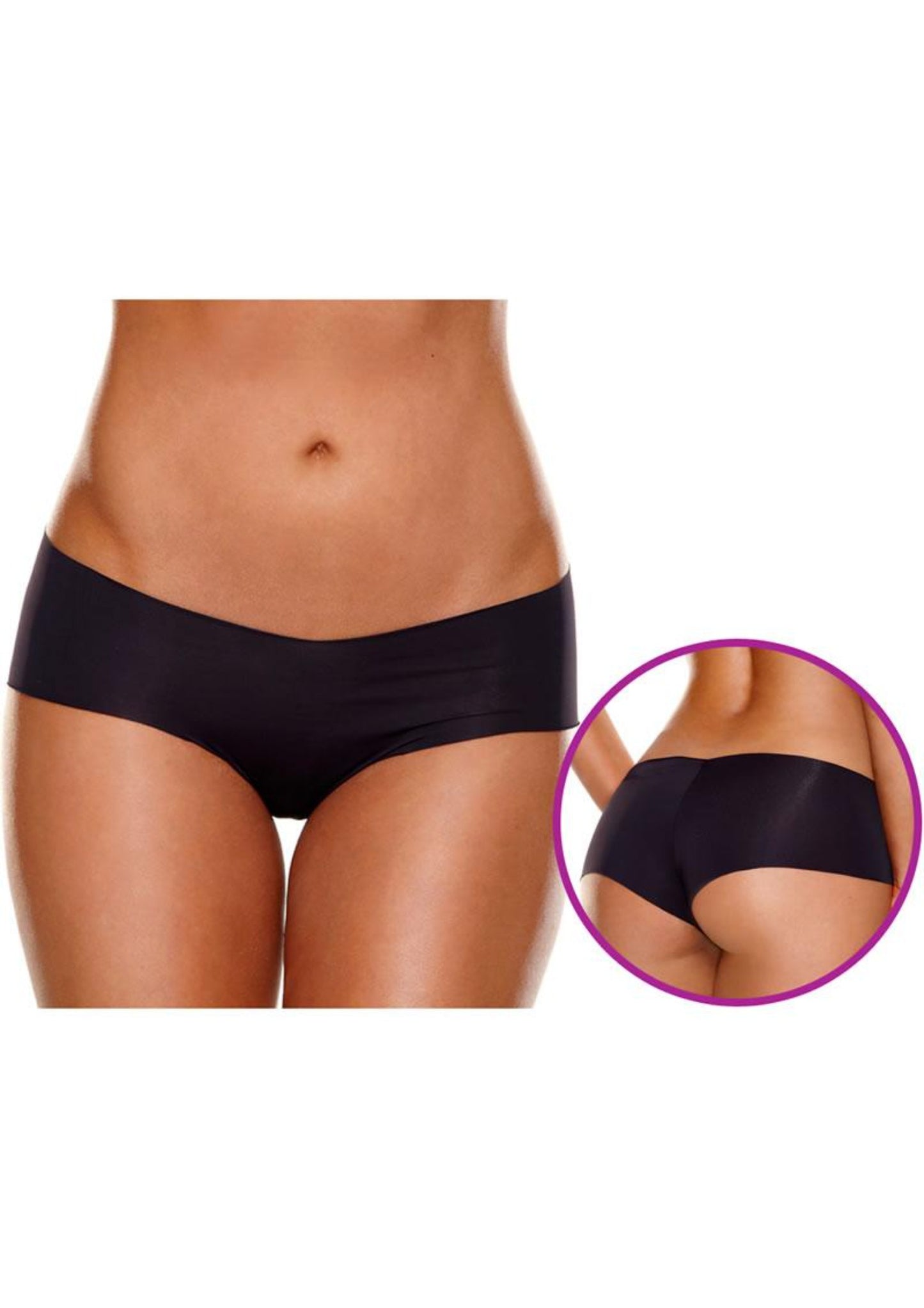 INVISIBLE BOOTYSHORT - BLACK - M/L