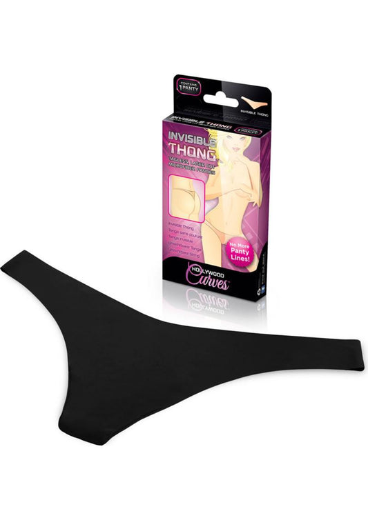 INVISIBLE THONG - BLACK - S/M