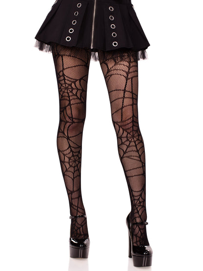 Spiderweb Net Tights - One Size - Black