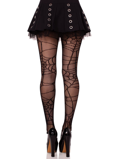 Spiderweb Net Tights - One Size - Black
