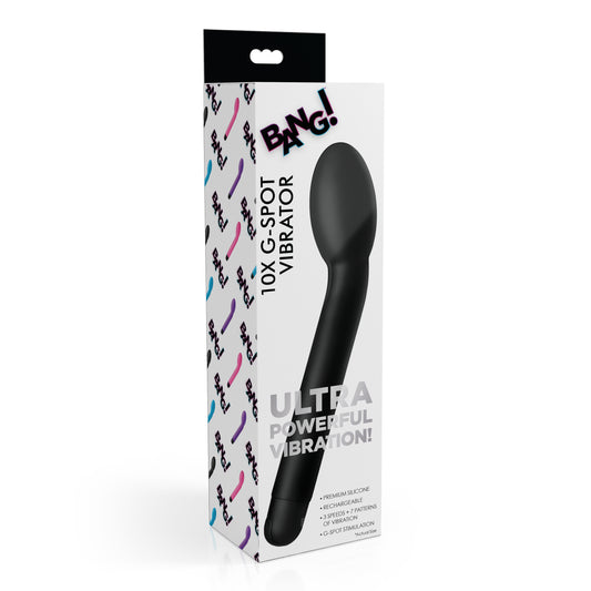10X Silicone G-Spot Vibrator - Black