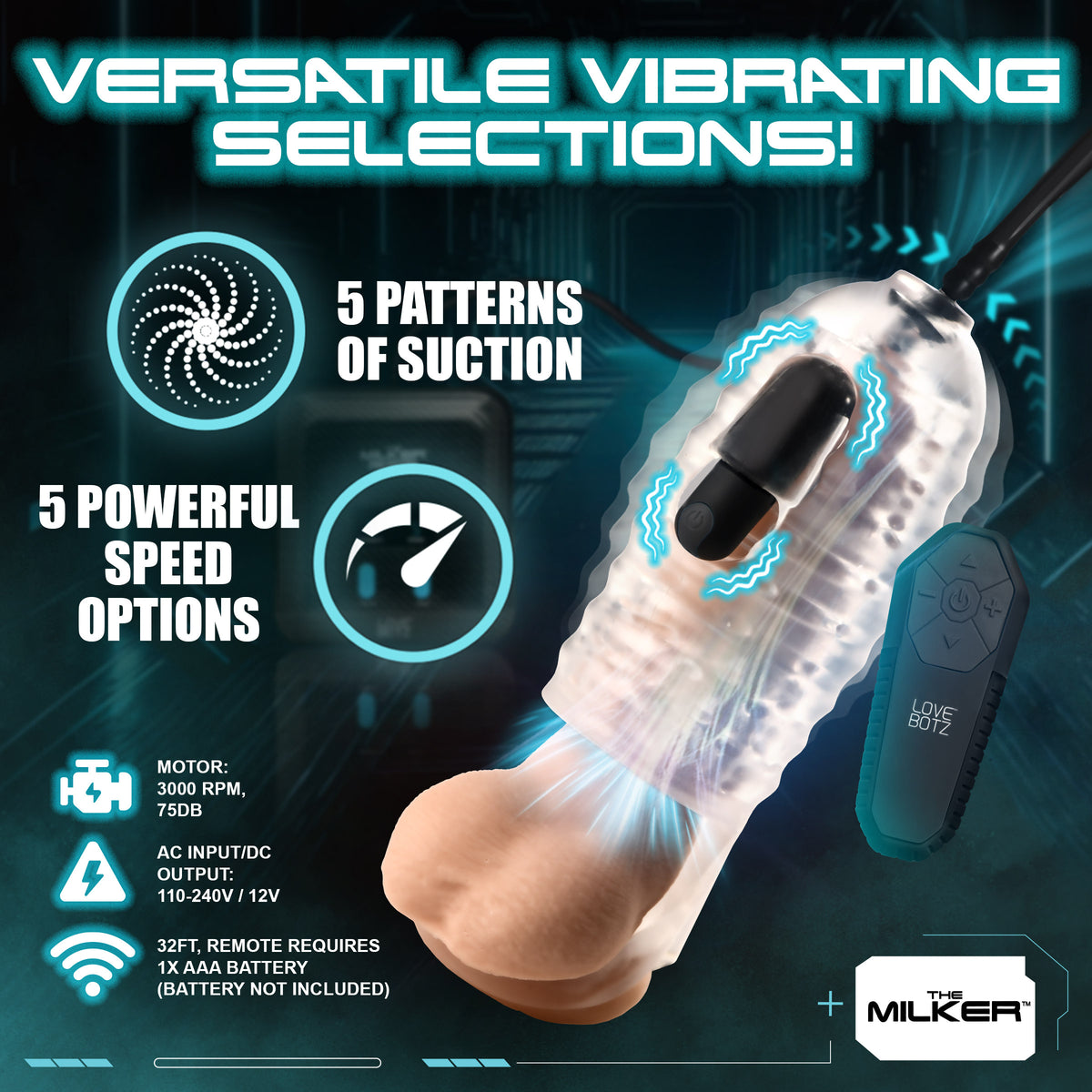 The Milker Stamina with Automatic Stroking, Suction and Vibration