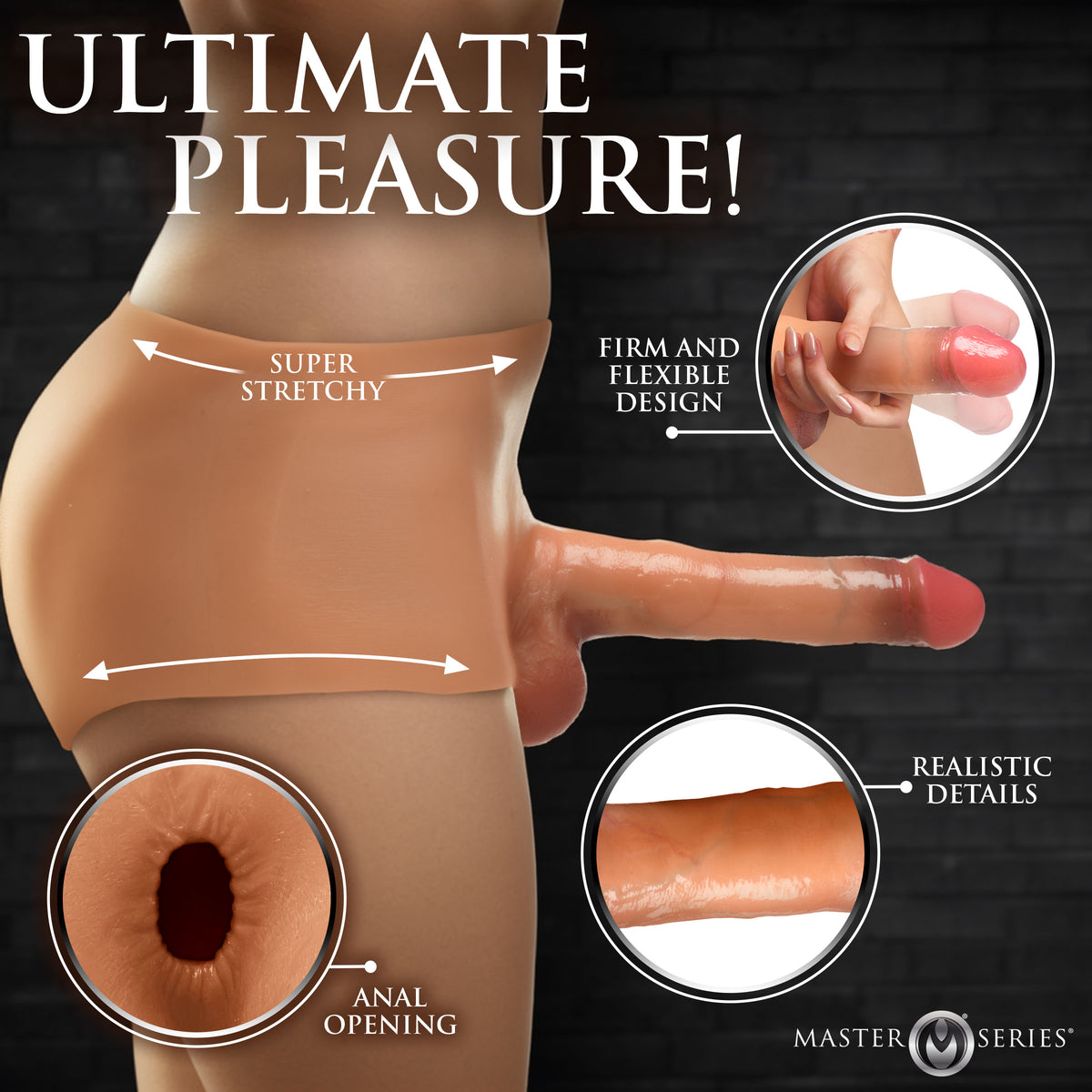 Ramming Briefs Thrusting and Vibrating Silicone Penis Panties - Medium