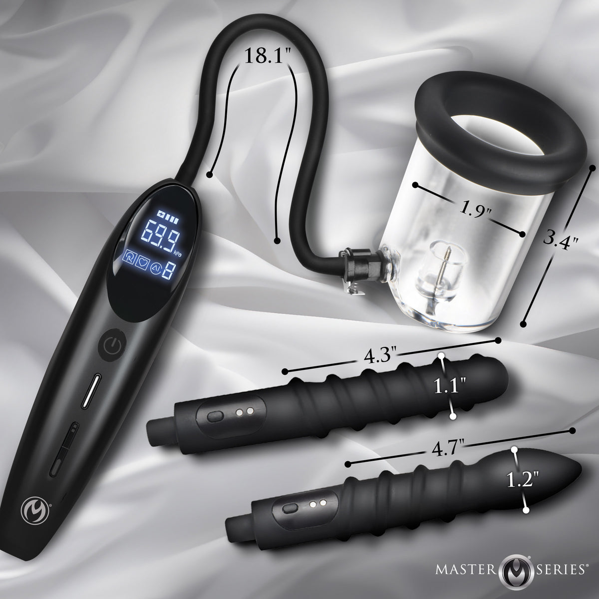 Rosebud Driller Deluxe Set Vibrating Silicone Rosebud Pump