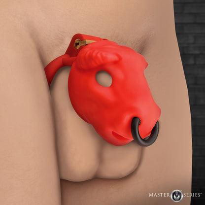 Bull Chastity Cage - Red