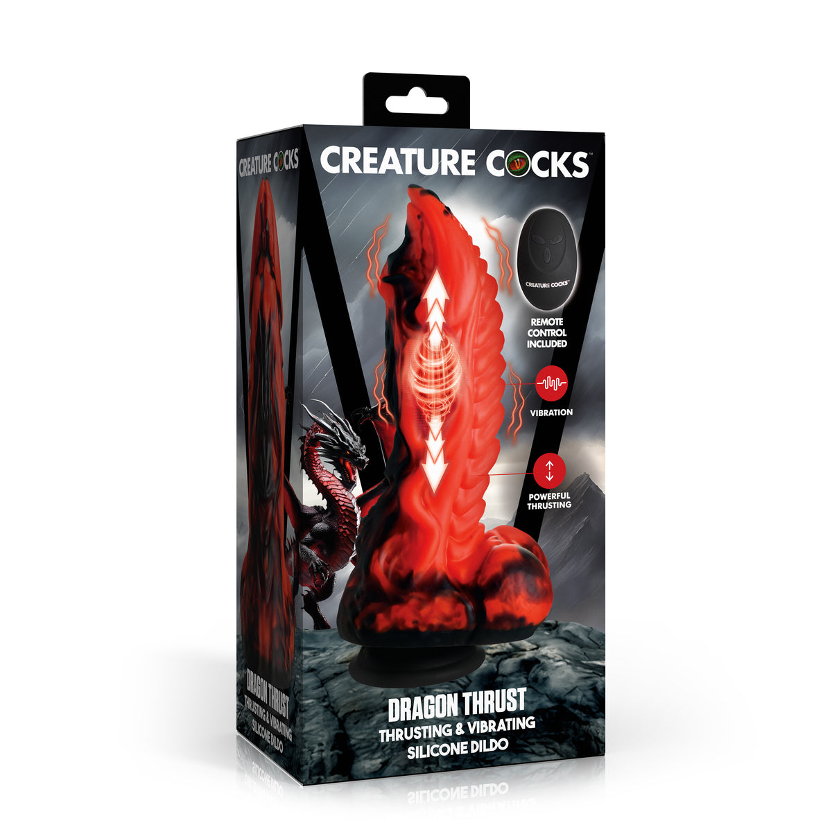 Dragon Thrust Thrusting & Vibrating Silicone Dildo