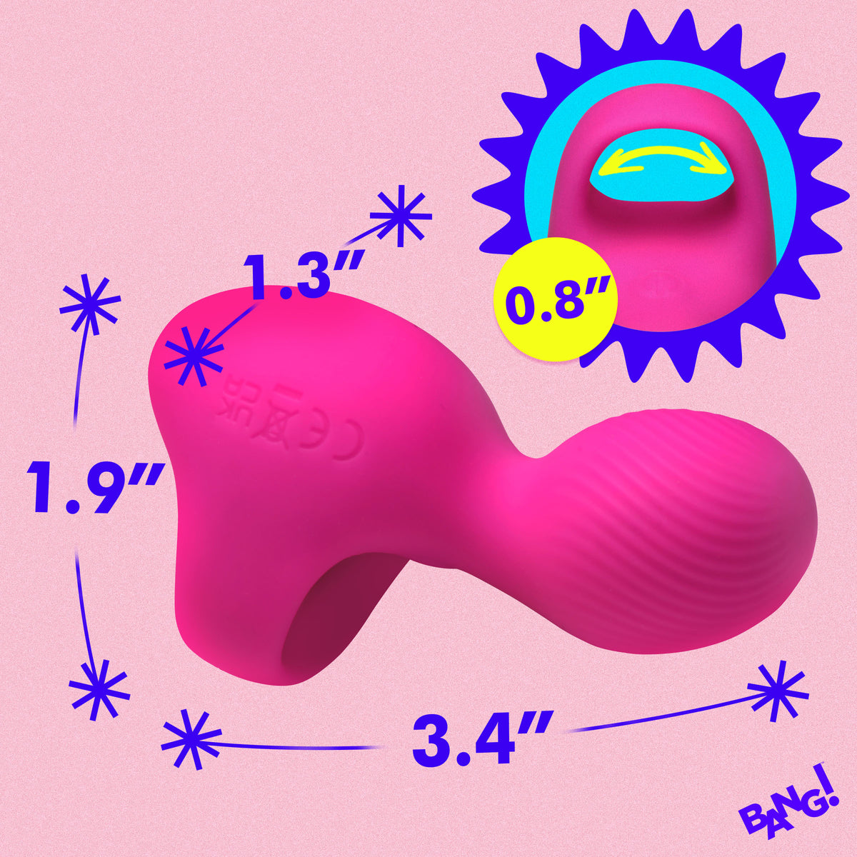 Silicone Finger Vibrator - Pink