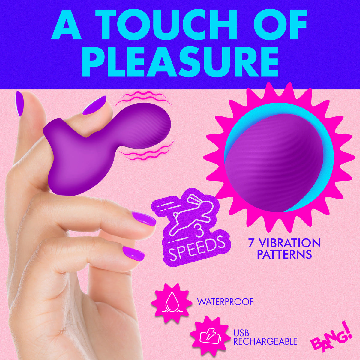 Silicone Finger Vibrator - Purple