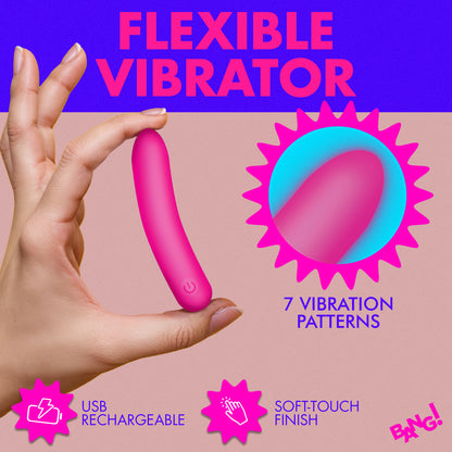 Tapered Flexible Silicone Bullet - Pink