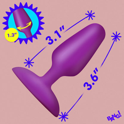 Flexible Vibrating Silicone Butt Plug - Purple