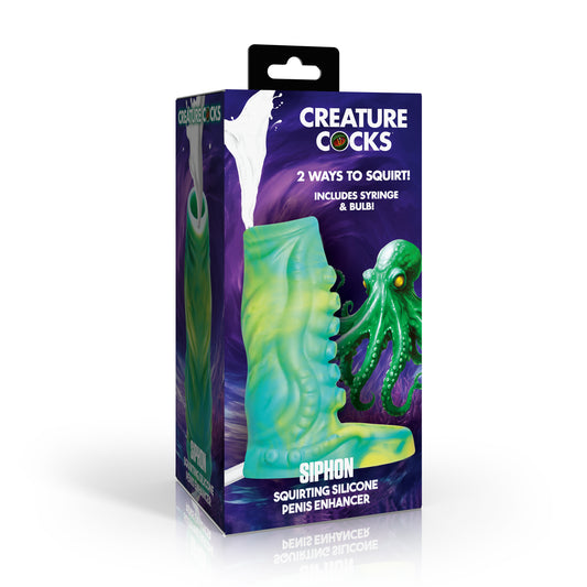 Tentacle Squirting Silicone Penis Enhancer - Green