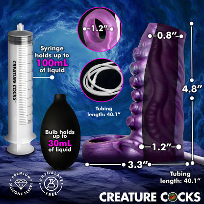 Tentacle Squirting Silicone Penis Enhancer - Purple
