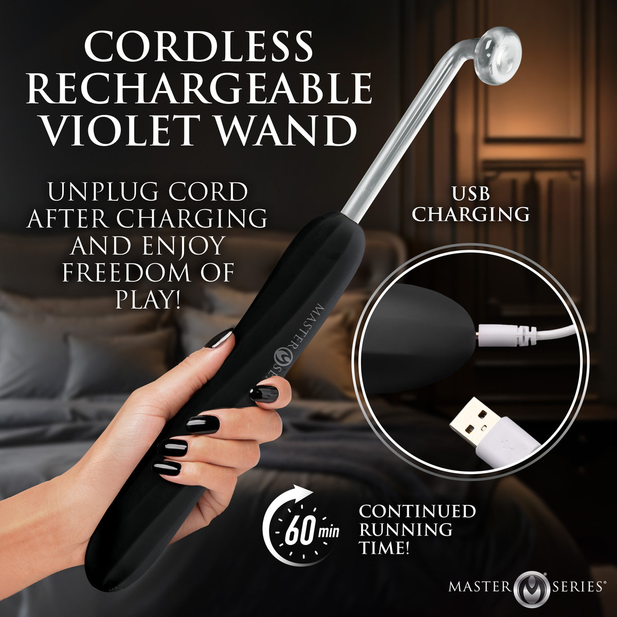 Elektra Rechargeable Violet Wand - Black