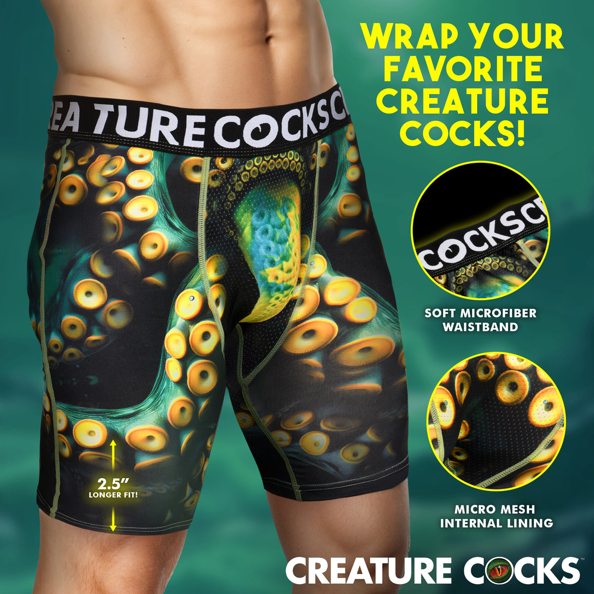 Creature Wear Monstropus Tentacled Monster Boxer Shorts - Medium