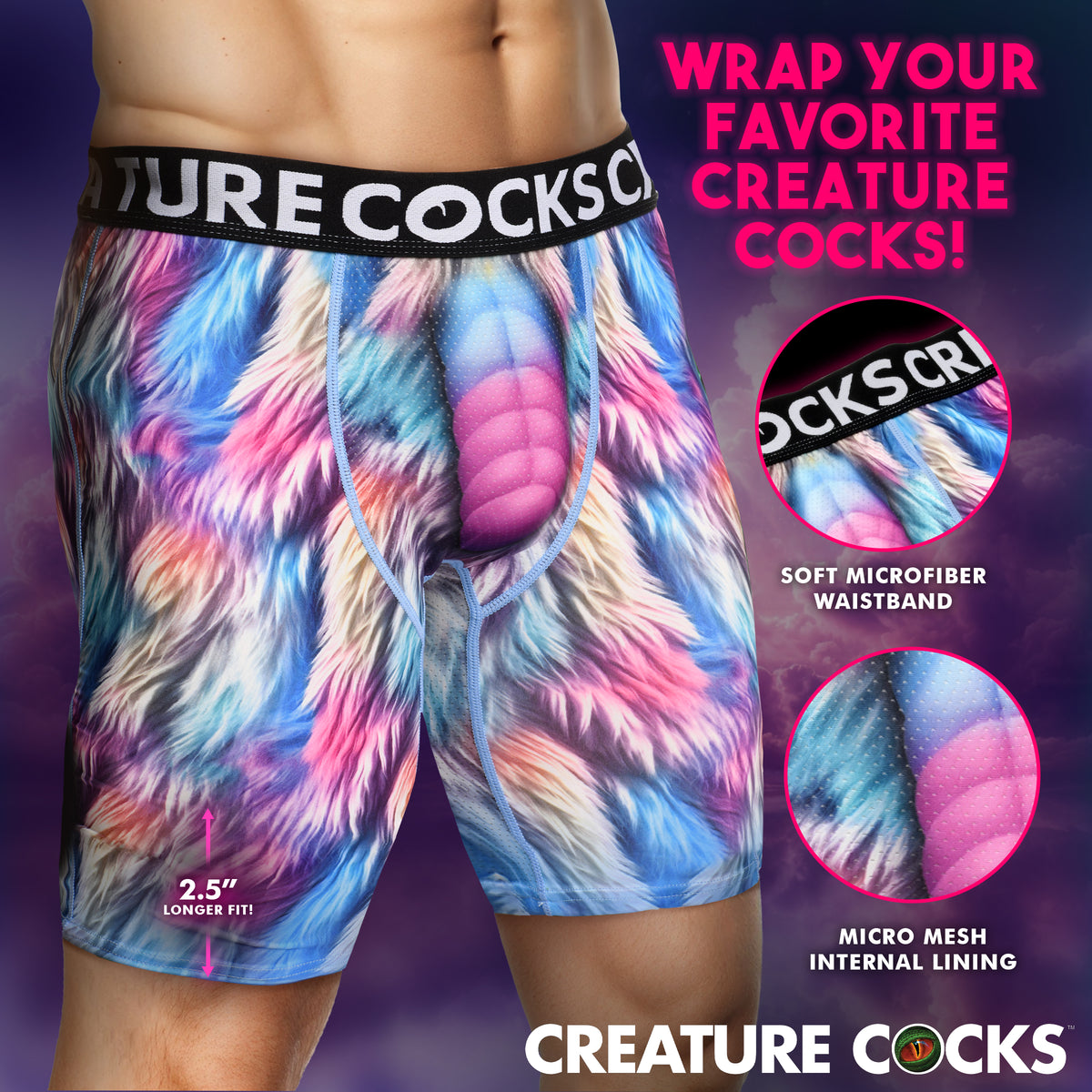 Creature Wear Mystique Unicorn Boxer Shorts - Small
