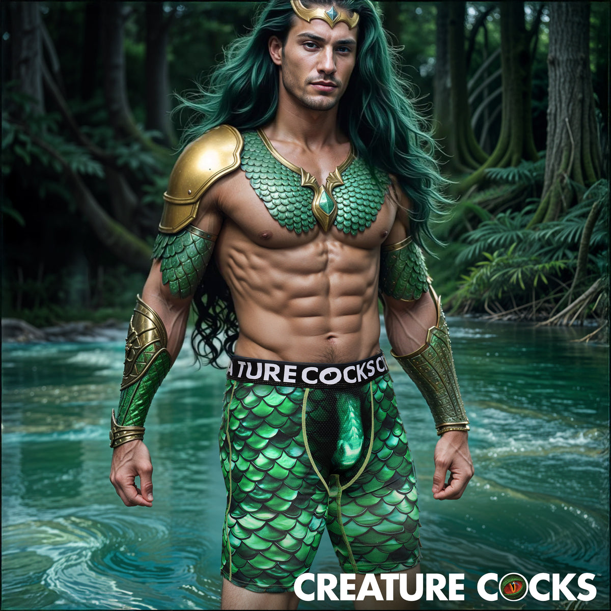 Creature Wear Cockness Monster Lake Creature Boxer Shorts - Large