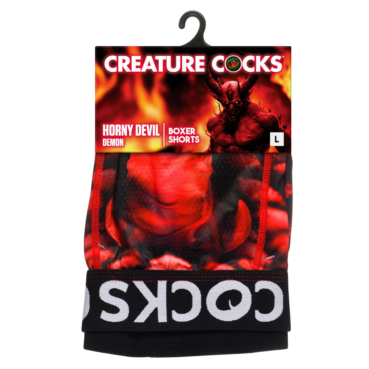 Creature Wear Horny Devil Demon Boxer Shorts - Large