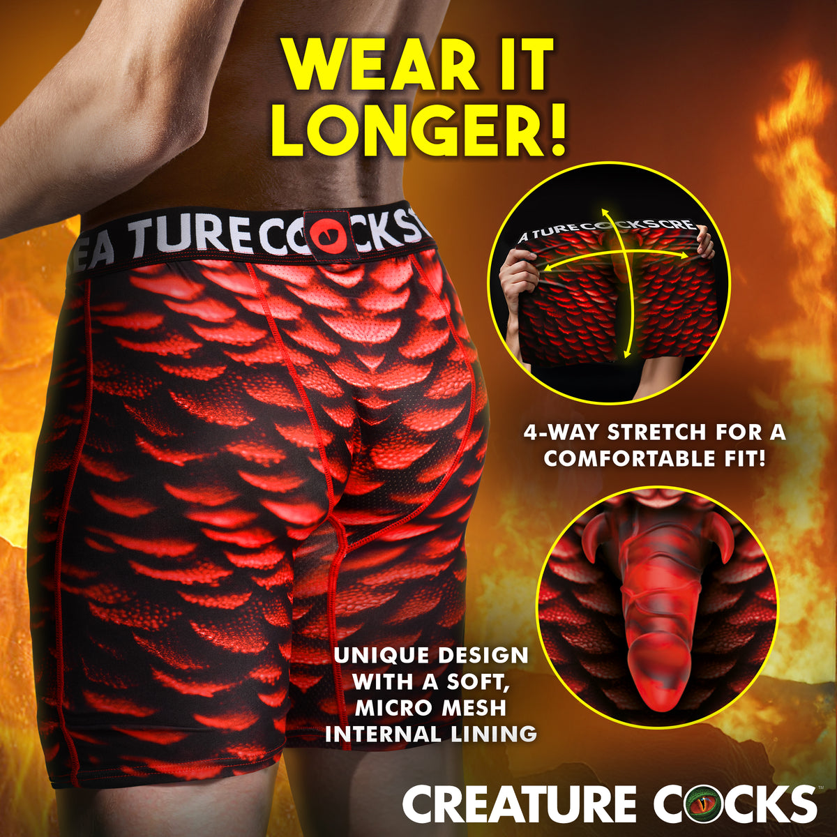 Creature Wear Horny Devil Demon Boxer Shorts - X-Large