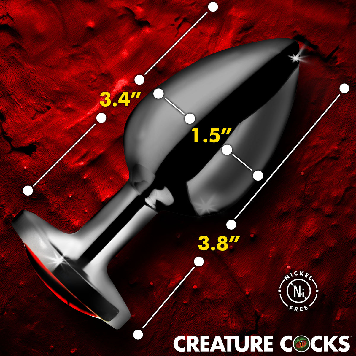 Sinister Eye Red Eye Metal Butt Plug - Large