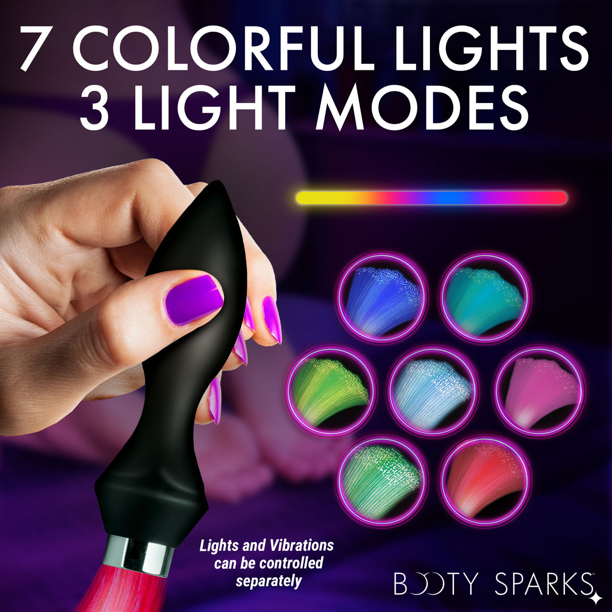 Vibrating Silicone Optical Fiber Butt Plug