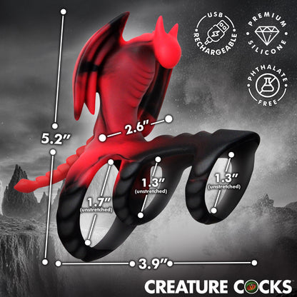 Dragon Flight Vibrating Silicone Cock Ring