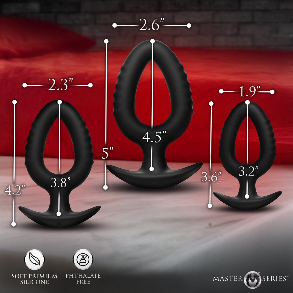Pop Plugs 3 Piece Hollow Silicone Anal Trainer Set