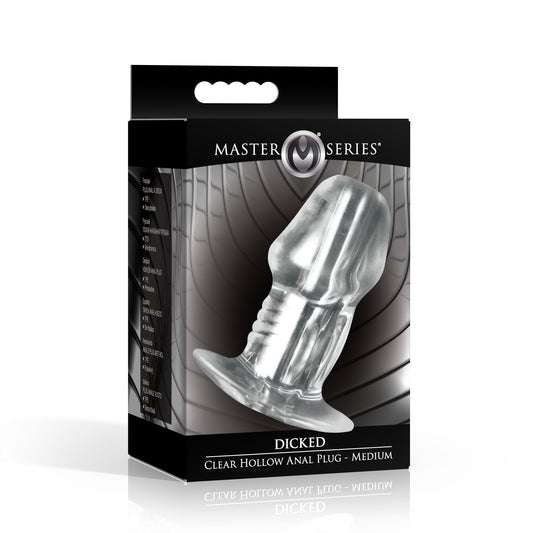 Dicked Clear Hollow Anal Plug - Medium
