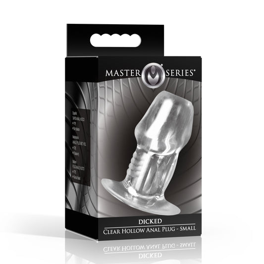 Dicked Clear Hollow Anal Plug - Small