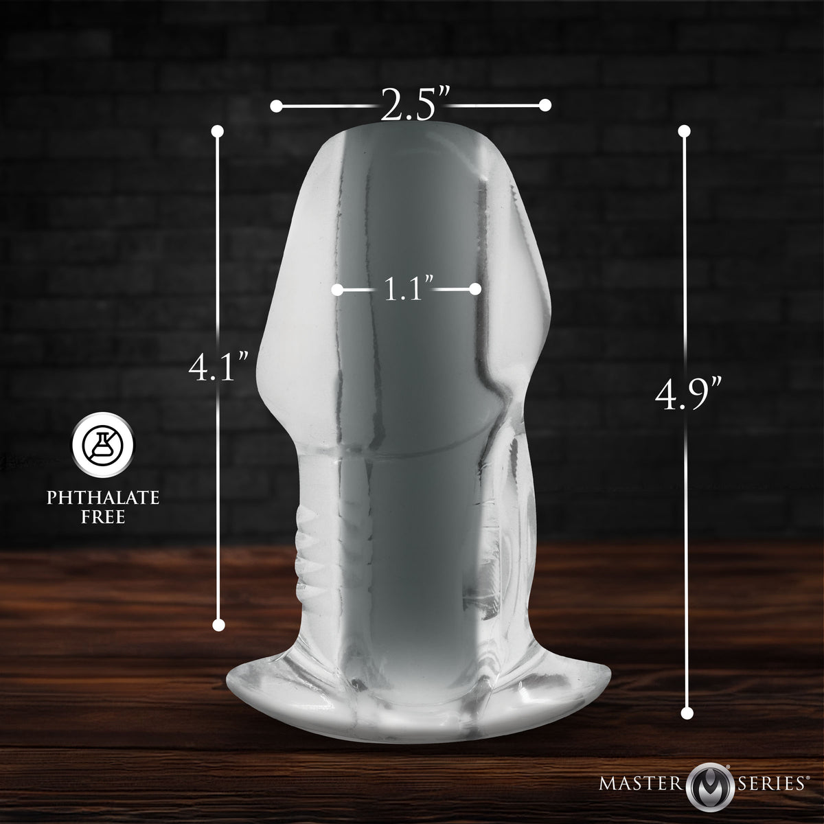 Dicked Clear Hollow Anal Plug - Large