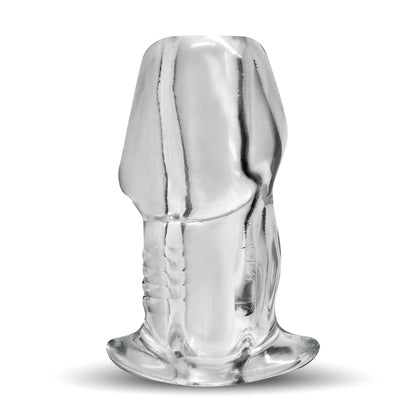 Dicked Clear Hollow Anal Plug - Large