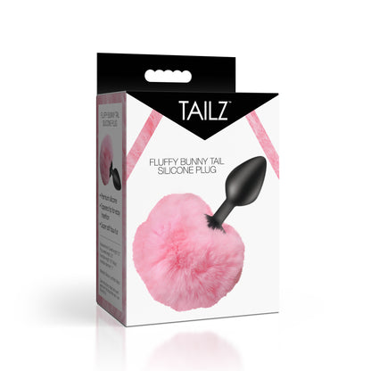 Fluffy Bunny Tail Silicone Plug - Pink