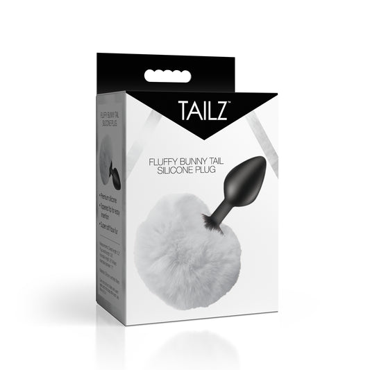 Fluffy Bunny Tail Silicone Plug - White