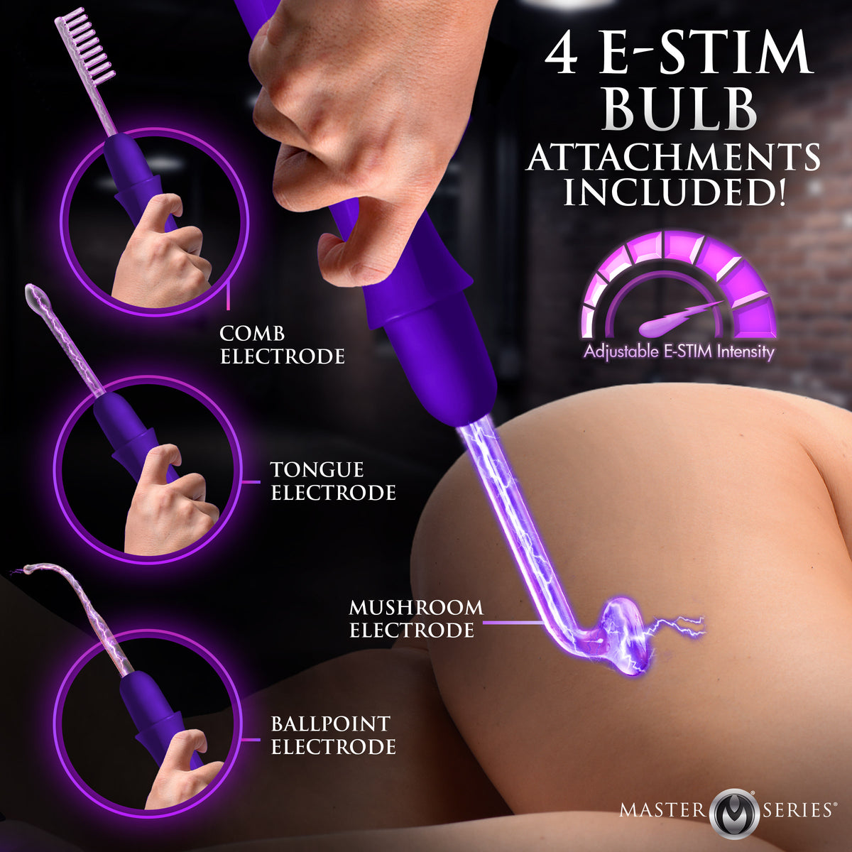 Elektrawand Rechargeable Violet Wand with Attachments - Purple