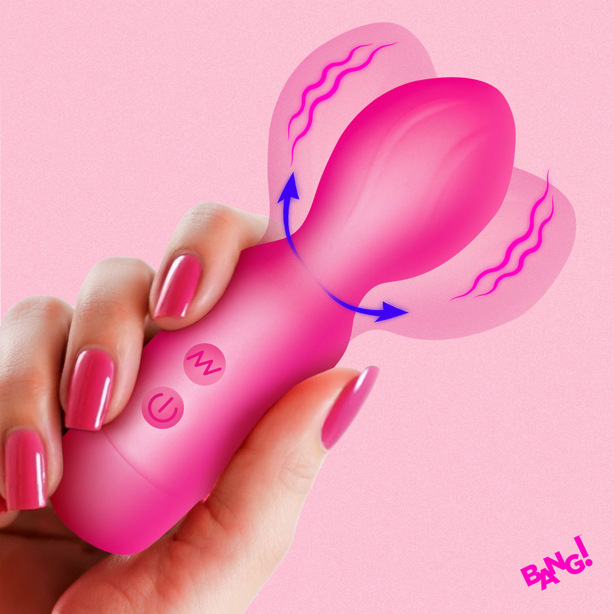 18X Vibrating Silicone Mini Wand - Blue
