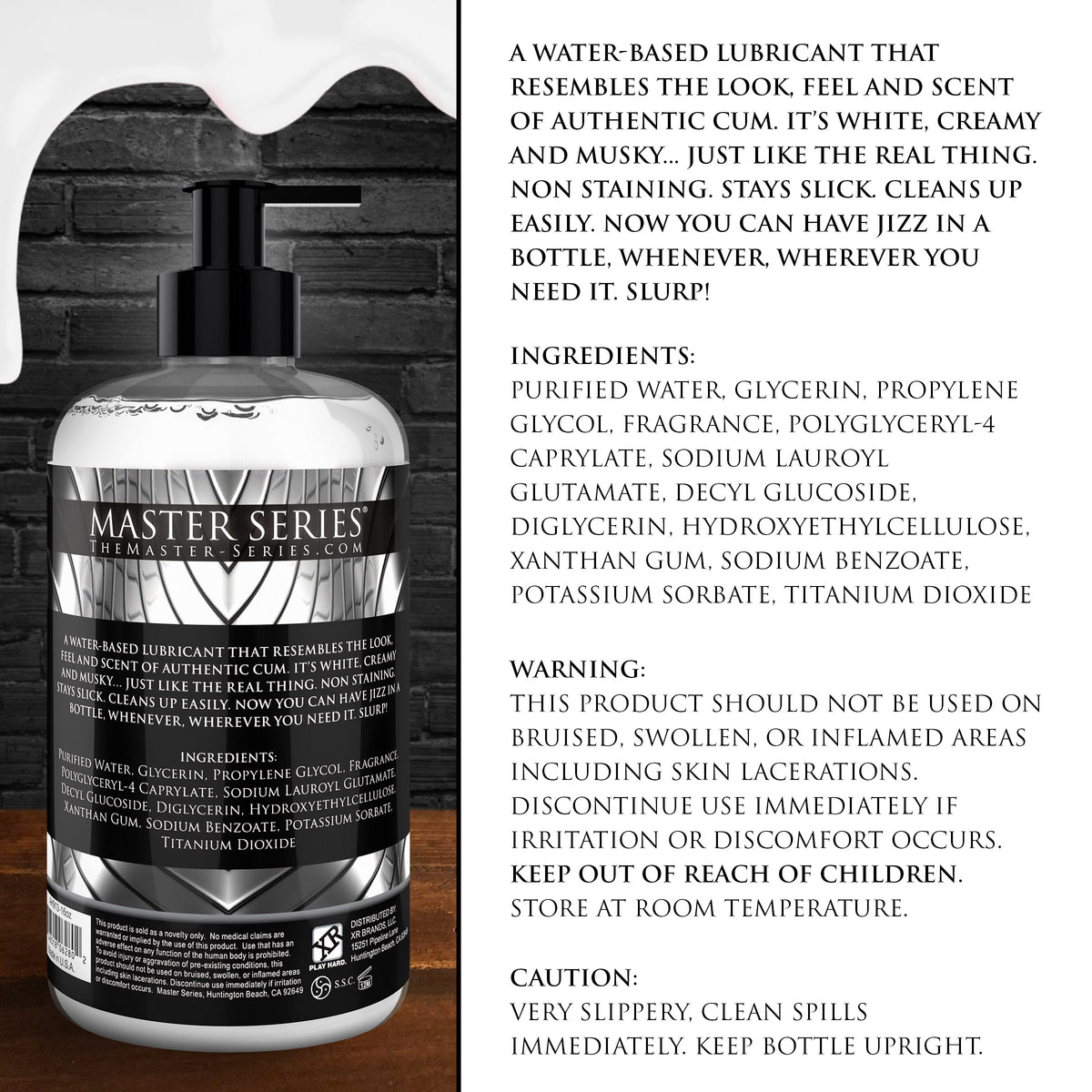 Jizz Cum-Scented Water-Based Lube 16oz