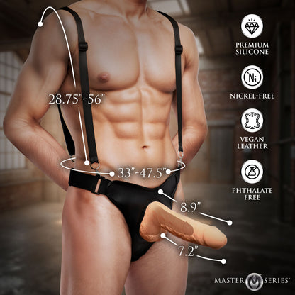 9" Silicone Dildo with Harness