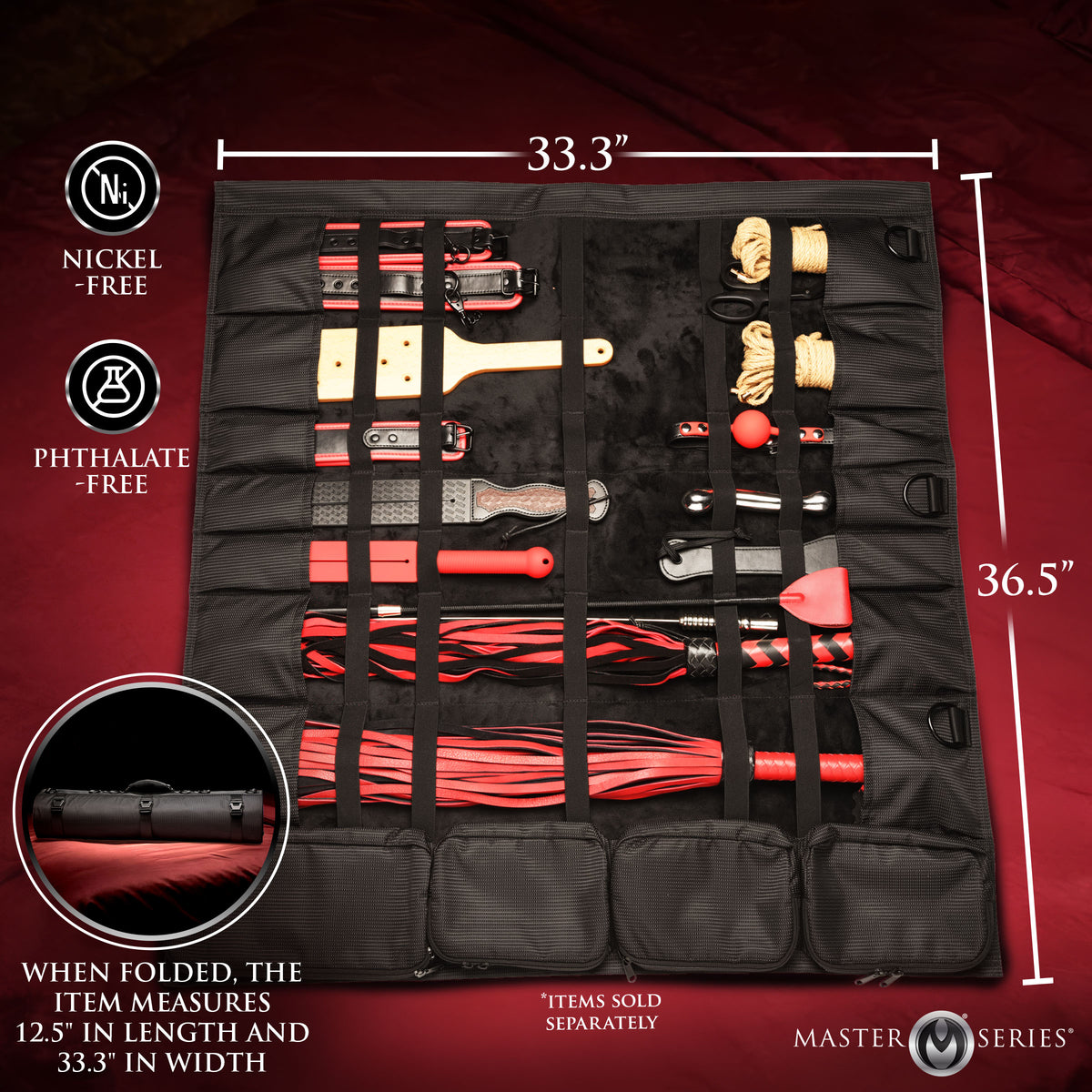 Scarlet Seduction Leather Bondage Travel Set