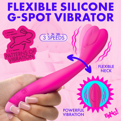 Flexible Silicone G-Spot Vibrator - Pink