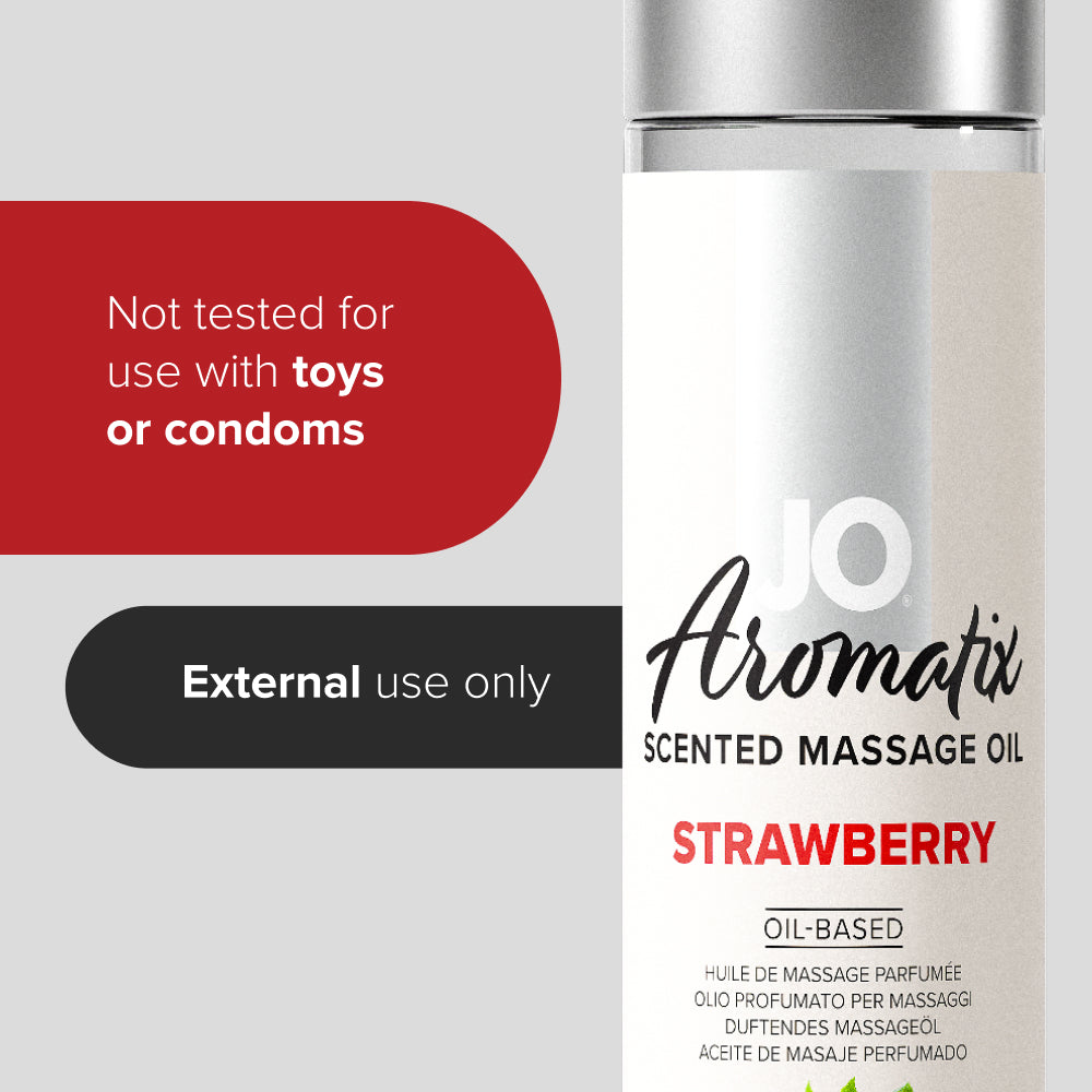 JO Aromatix Strawberry Scented Massage Oil 4oz
