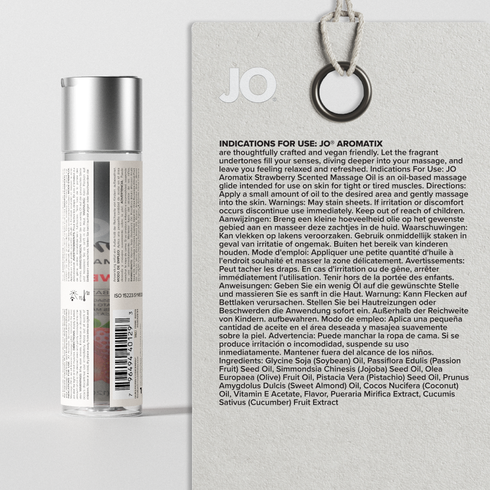 JO Aromatix Strawberry Scented Massage Oil 4oz