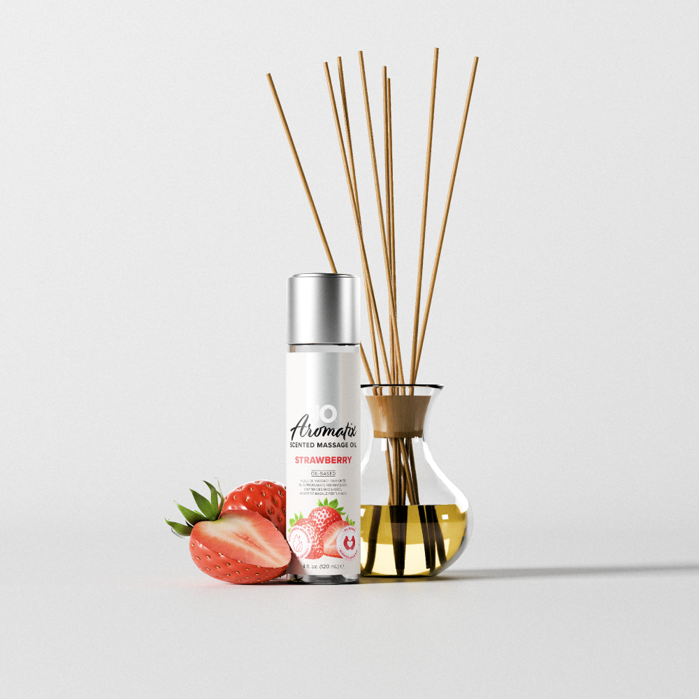 JO Aromatix Strawberry Scented Massage Oil 4oz