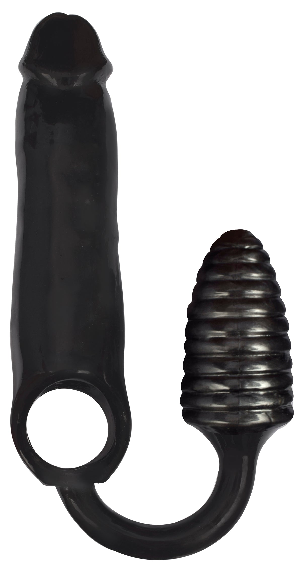 XXXPander Sheath with Ribbed Plug - Black