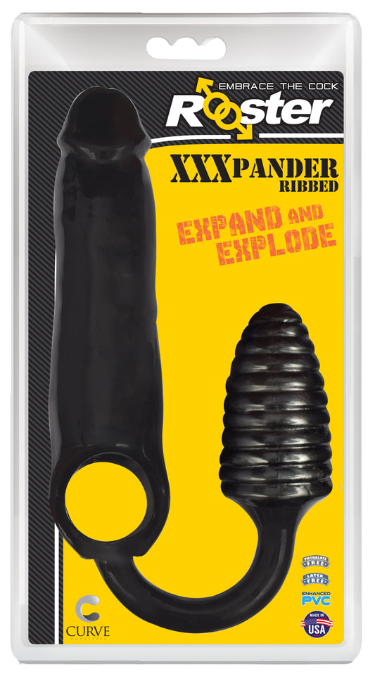 XXXPander Sheath with Ribbed Plug - Black