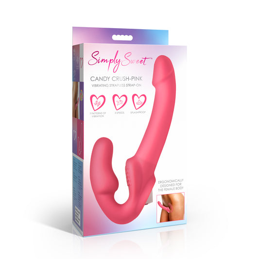 Candy Crush - Pink Vibrating Strapless Strap-On