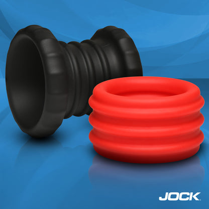 2-in-1 Silicone Cock Ring - Red